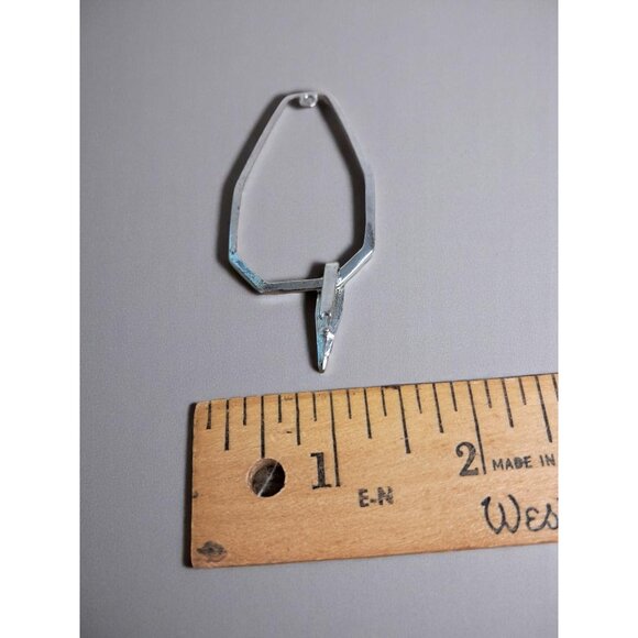 Teardrop Shaped Pendant Charm with Rhinestone Decorative Element - Picture 4 of 5